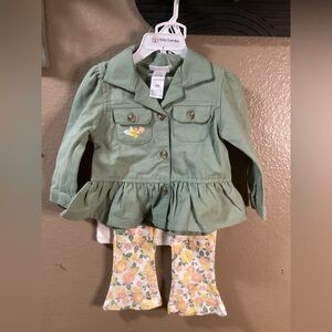 Daisy Fuentes Baby Create Joy Outfit Set - Cream and Green